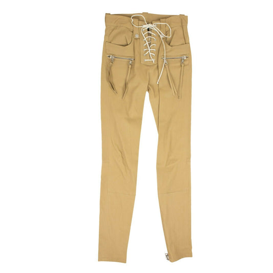 Unravel Project Leather Skinny Lace Up Pants - Beige