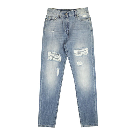 NEW MOSCHINO COUTURE Blue Light Wash Distressed Jeans