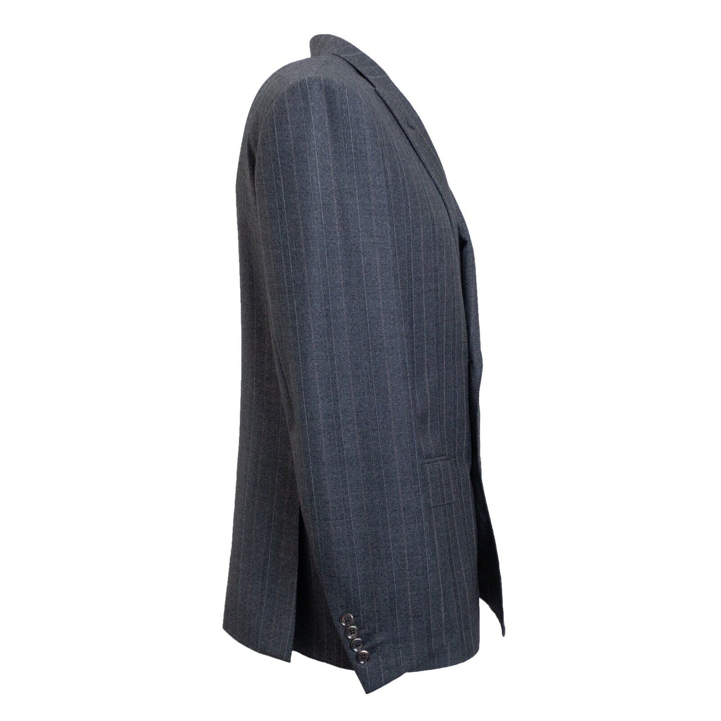 Charcoal Grey Wool Pinstripe Double Breasted Suit