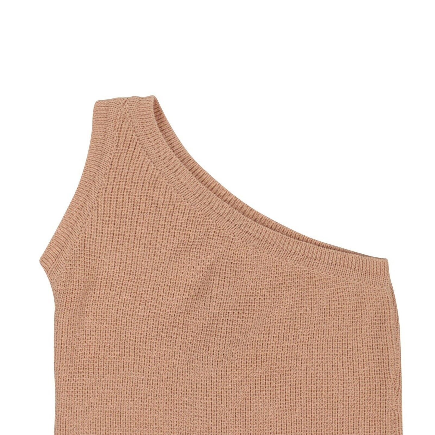 Unravel Project Cotton One Shoulder Knit Mini Dress - Pink