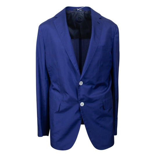 Blue Caruso Silk Single Breasted Blazer 8R