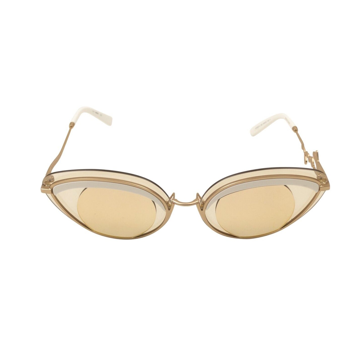 Kenzo Paris Logo Cat Eye Sunglasses -  Amber/White