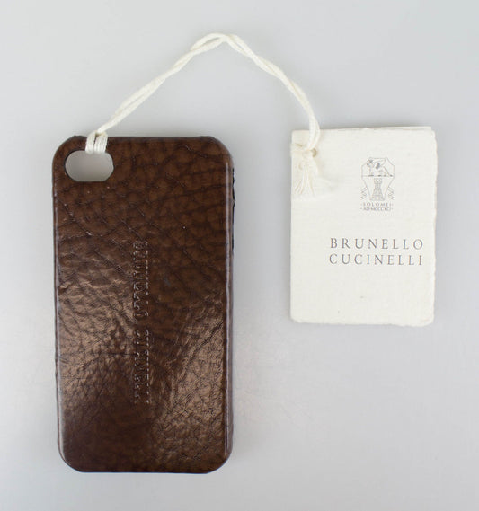 Brunello Cucinelli Pebbled Leather Iphone Case - Brown