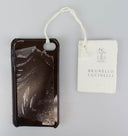 Brunello Cucinelli Pebbled Leather Iphone Case - Brown