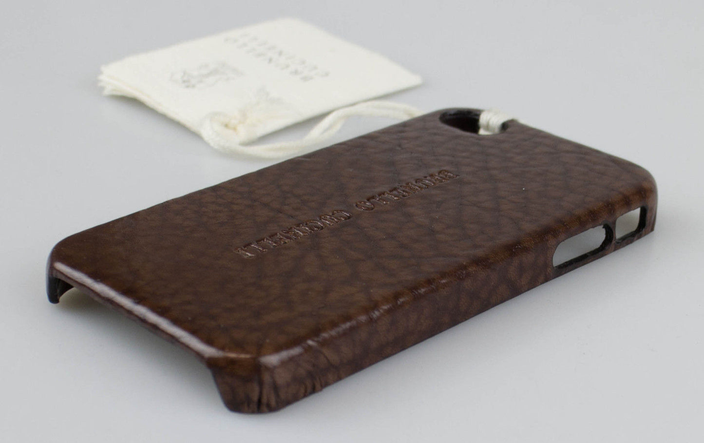 Brunello Cucinelli Pebbled Leather Iphone Case - Brown