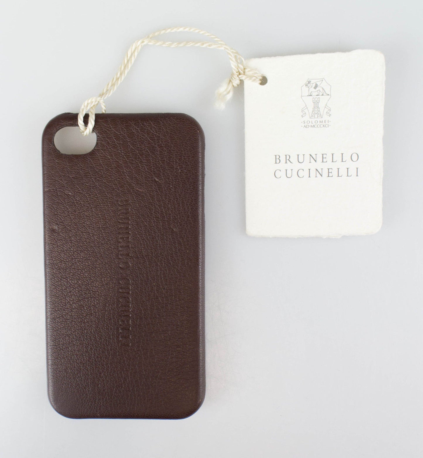 Brunello Cucinelli Pebbled Leather Iphone Case - Brown