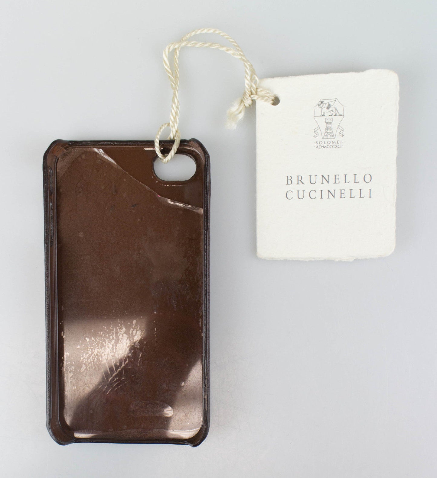 Brunello Cucinelli Pebbled Leather Iphone Case - Brown