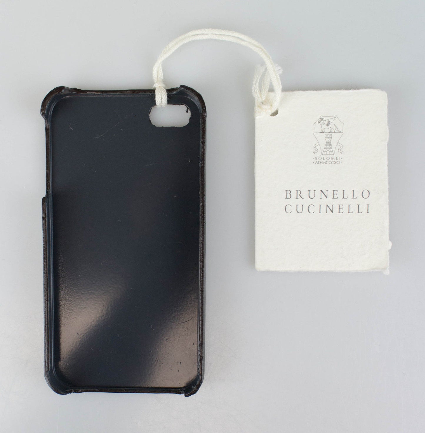 Brunello Cucinelli Ash Leather Iphone Case - Gray