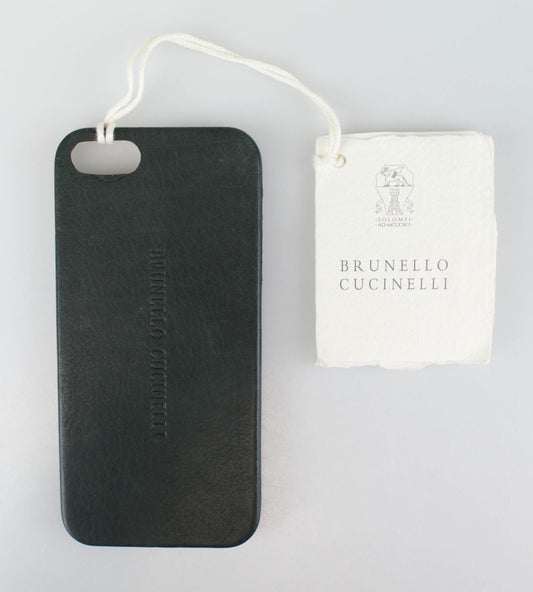 Brunello Cucinelli Gunmetal Pebbled Leather Iphone Case - Gray