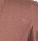 Woman's Brown Cotton V-Neck Sweater
