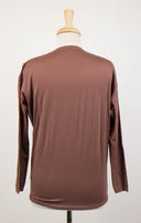 Woman's Brown Cotton V-Neck Sweater