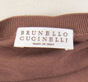 Woman's Brown Cotton V-Neck Sweater