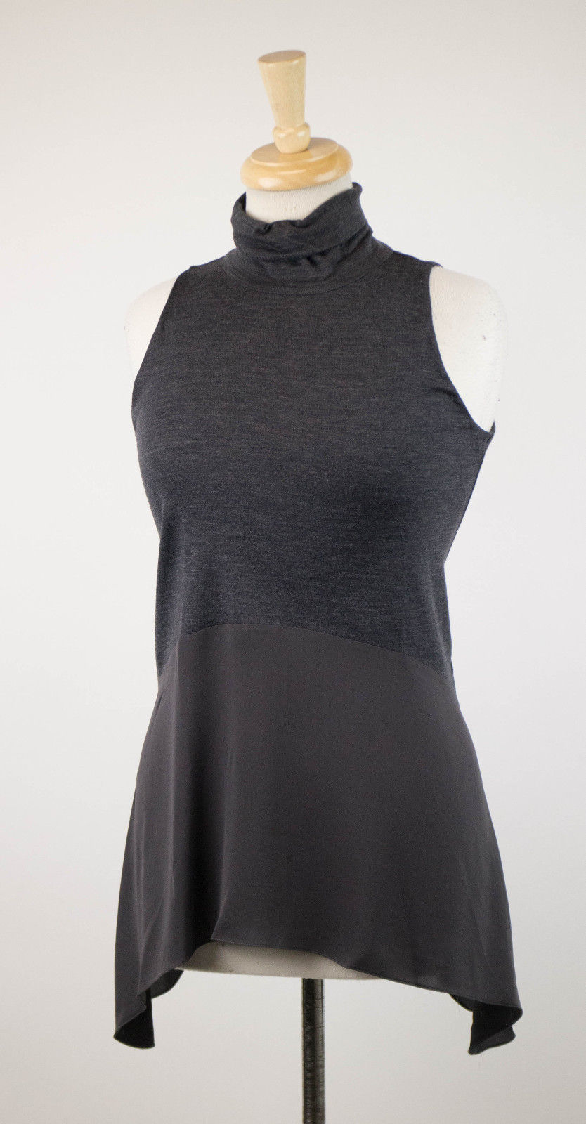 Woman's Gray Wool Blend Blouse Top