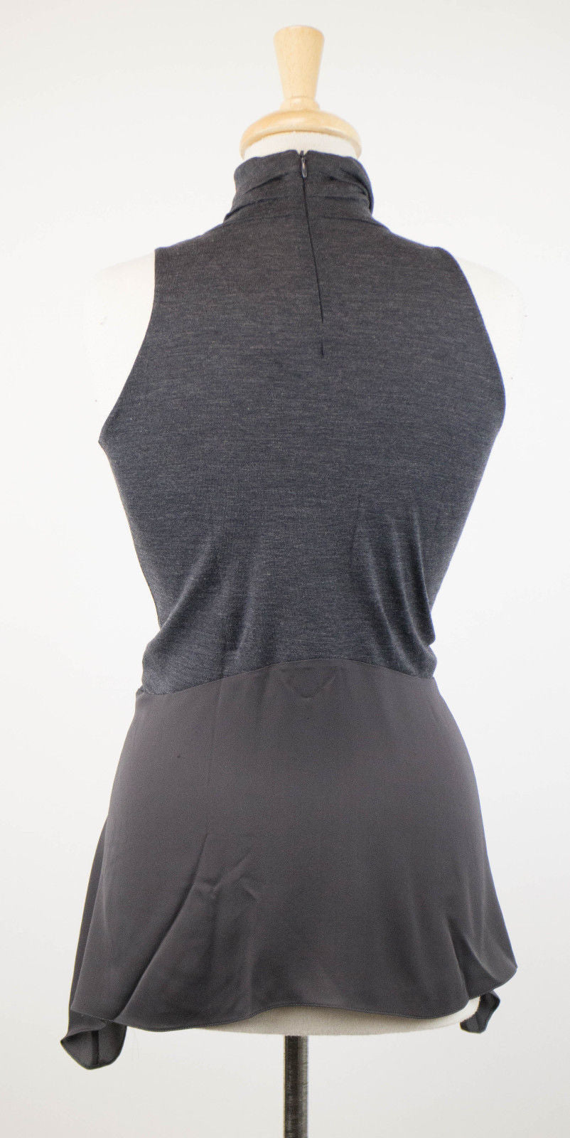 Woman's Gray Wool Blend Blouse Top