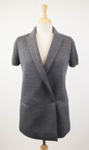 Woman's Gray Wool Blend W/ Sequins Blazer