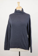 Blue Cashmere Blend W/ Sequins Turtleneck Sweater