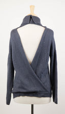 Blue Cashmere Blend W/ Sequins Turtleneck Sweater
