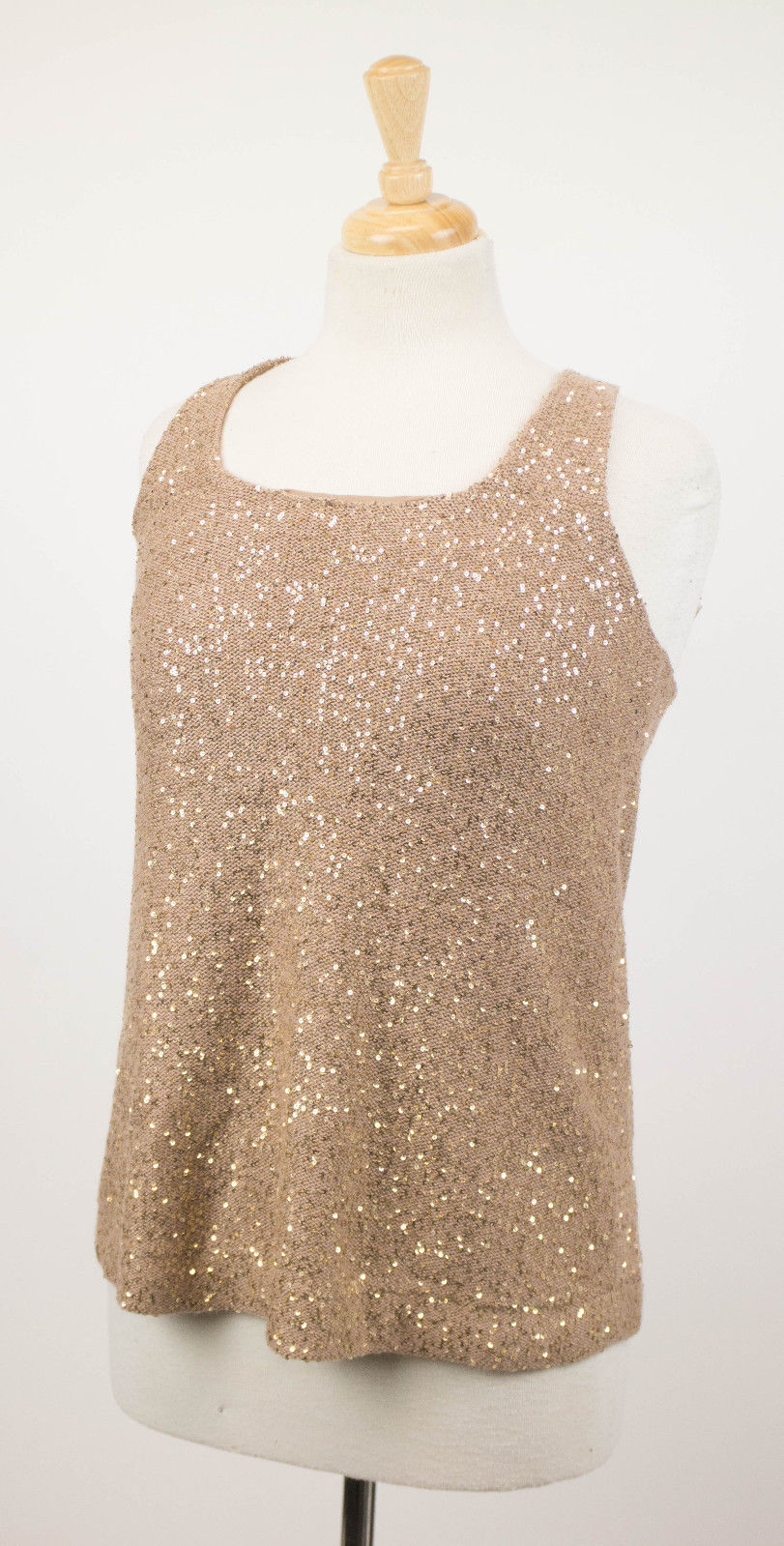 Brown Cashmere Blend W/ Sequins Blouse Shirt