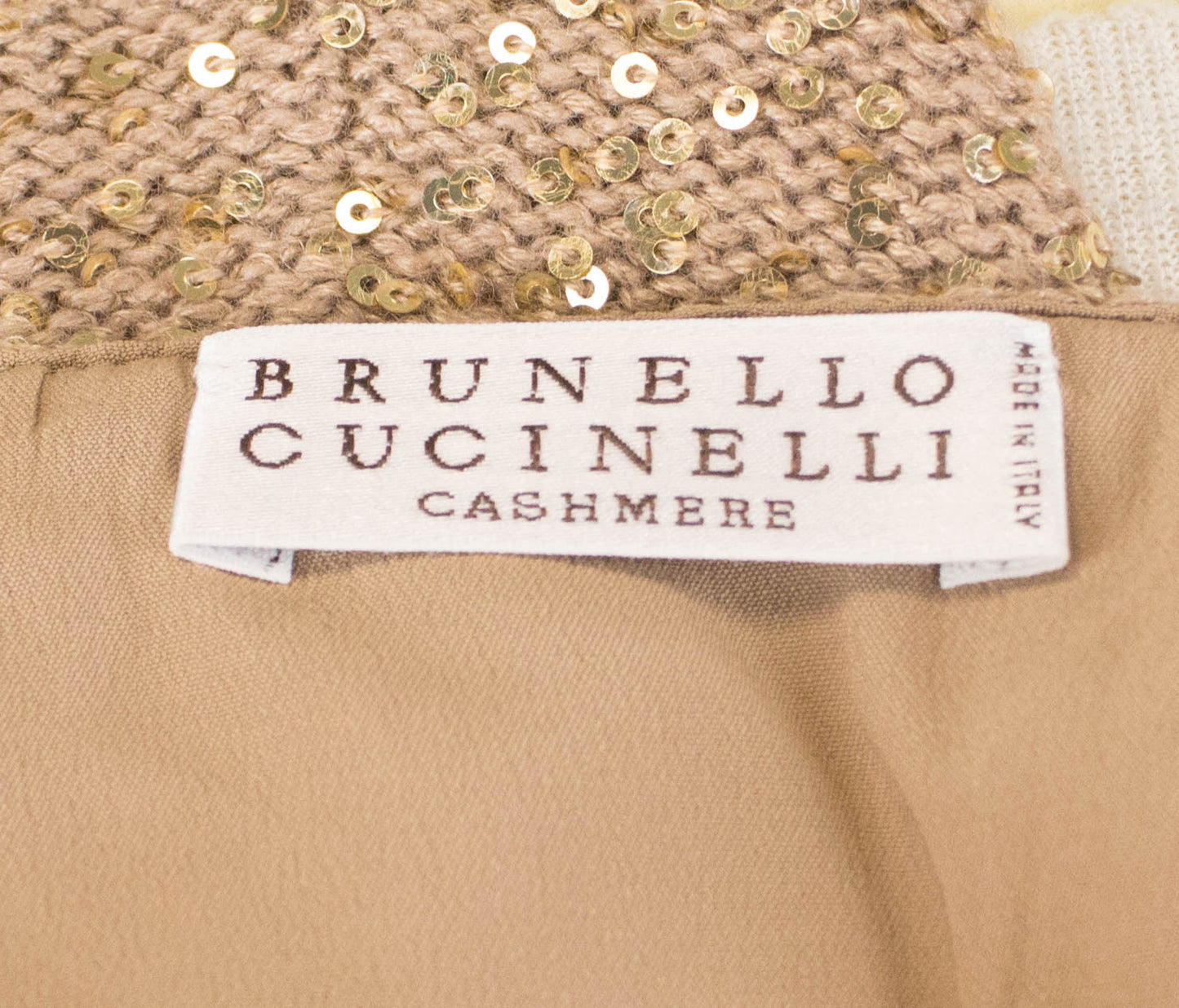 Brown Cashmere Blend W/ Sequins Blouse Shirt