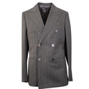 Dark Grey Cotton Double Breasted Suit