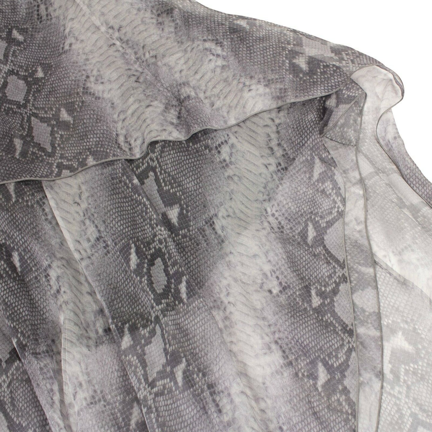 Amiri Silk Snake Print Long Dress - Gray