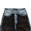 Amiri Leather Denim Straight Jeans - Indigo