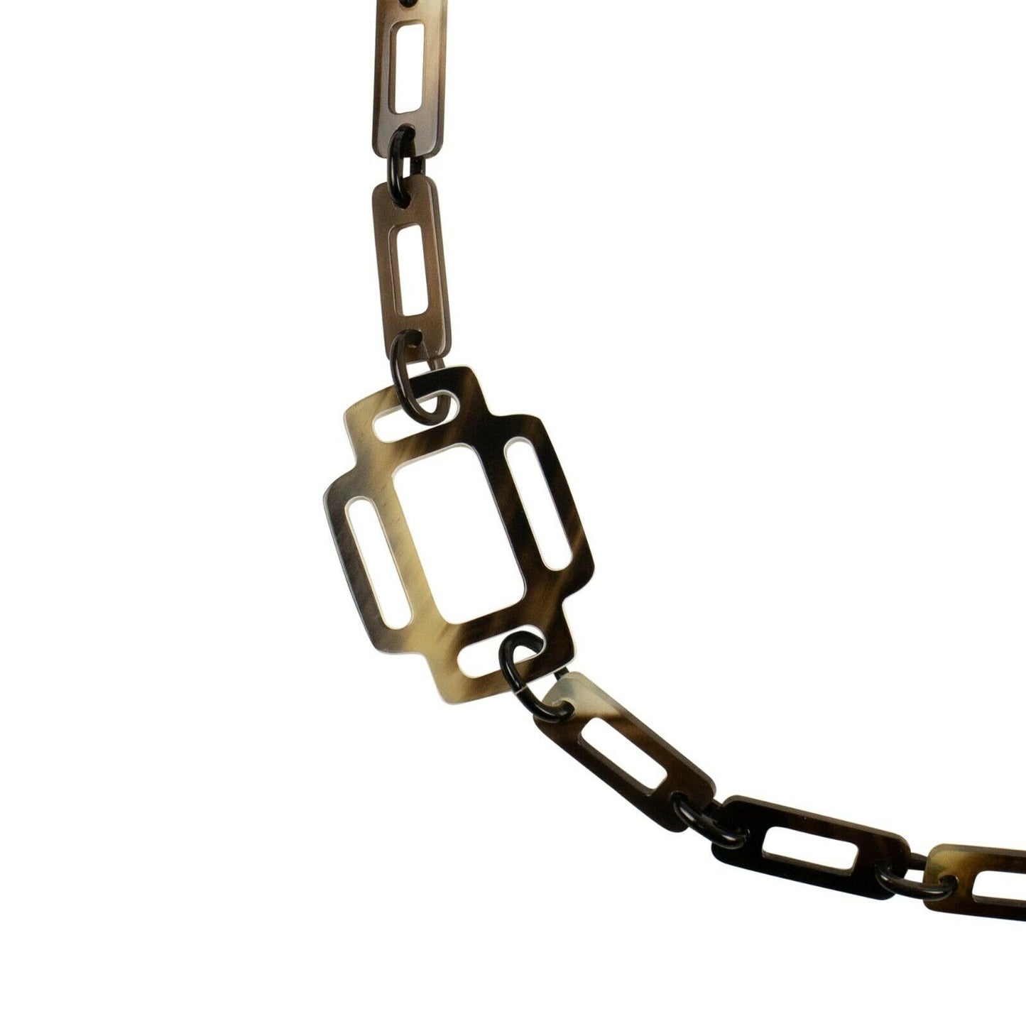 Brown 'Rhythm' Corne Laquee Long Necklace