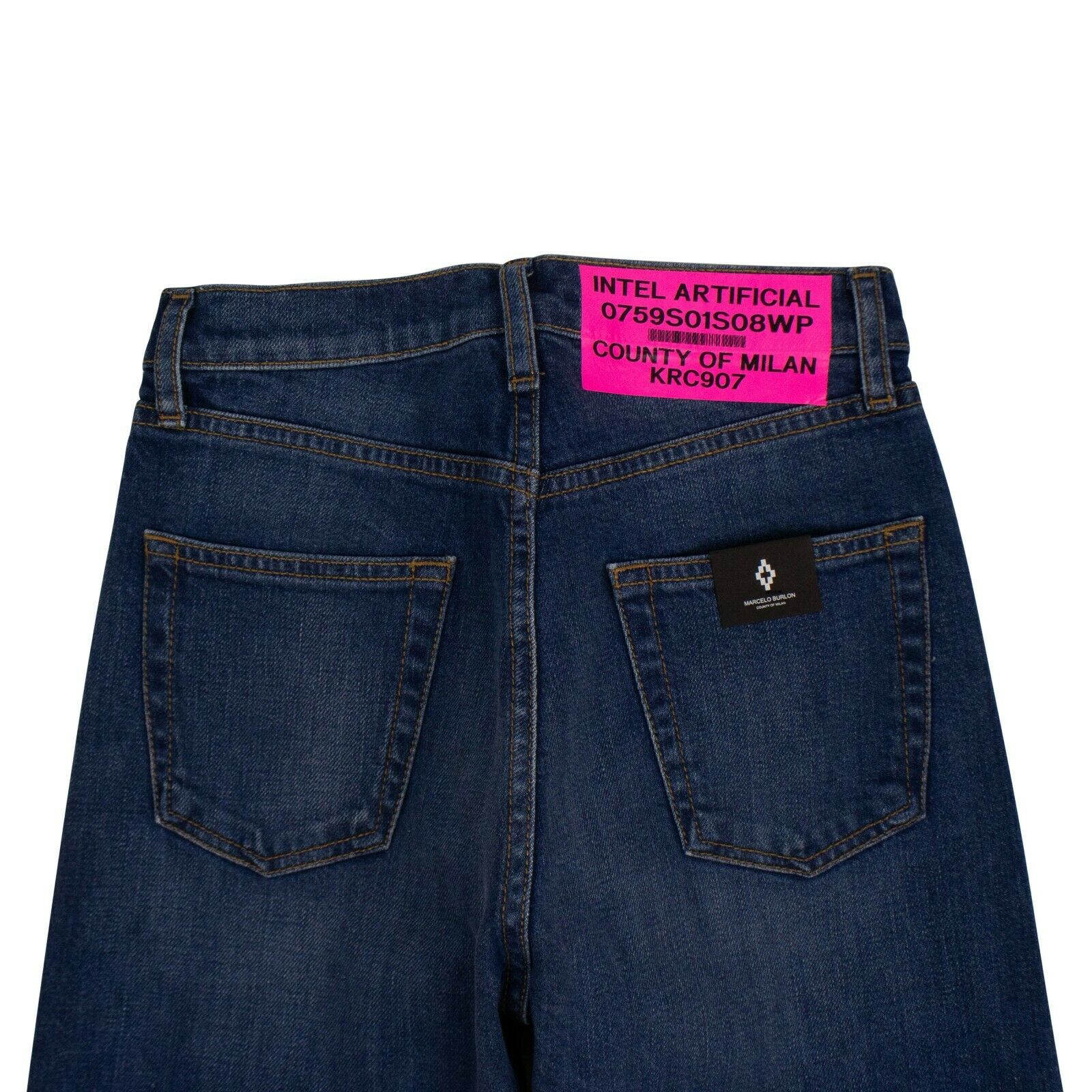 Marcelo Burlon Denim Vintage Two-Tone Slim Jeans Pants - Blue