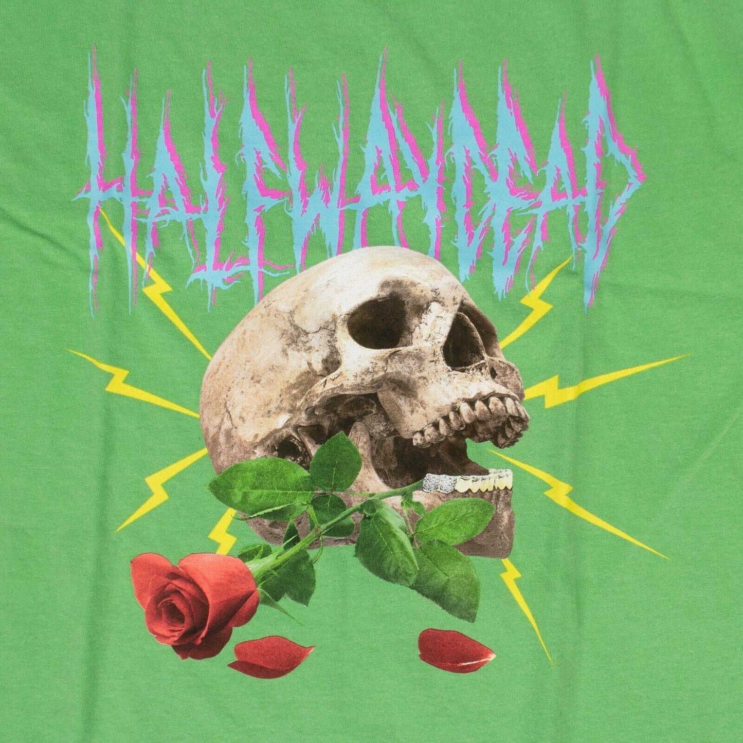 Halfway Dead "Lightning Skull" Logo Short Sleeves T-Shirt - Green