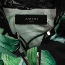 Green And Black Nylon 'Banana Leaves' Hooded Jacket