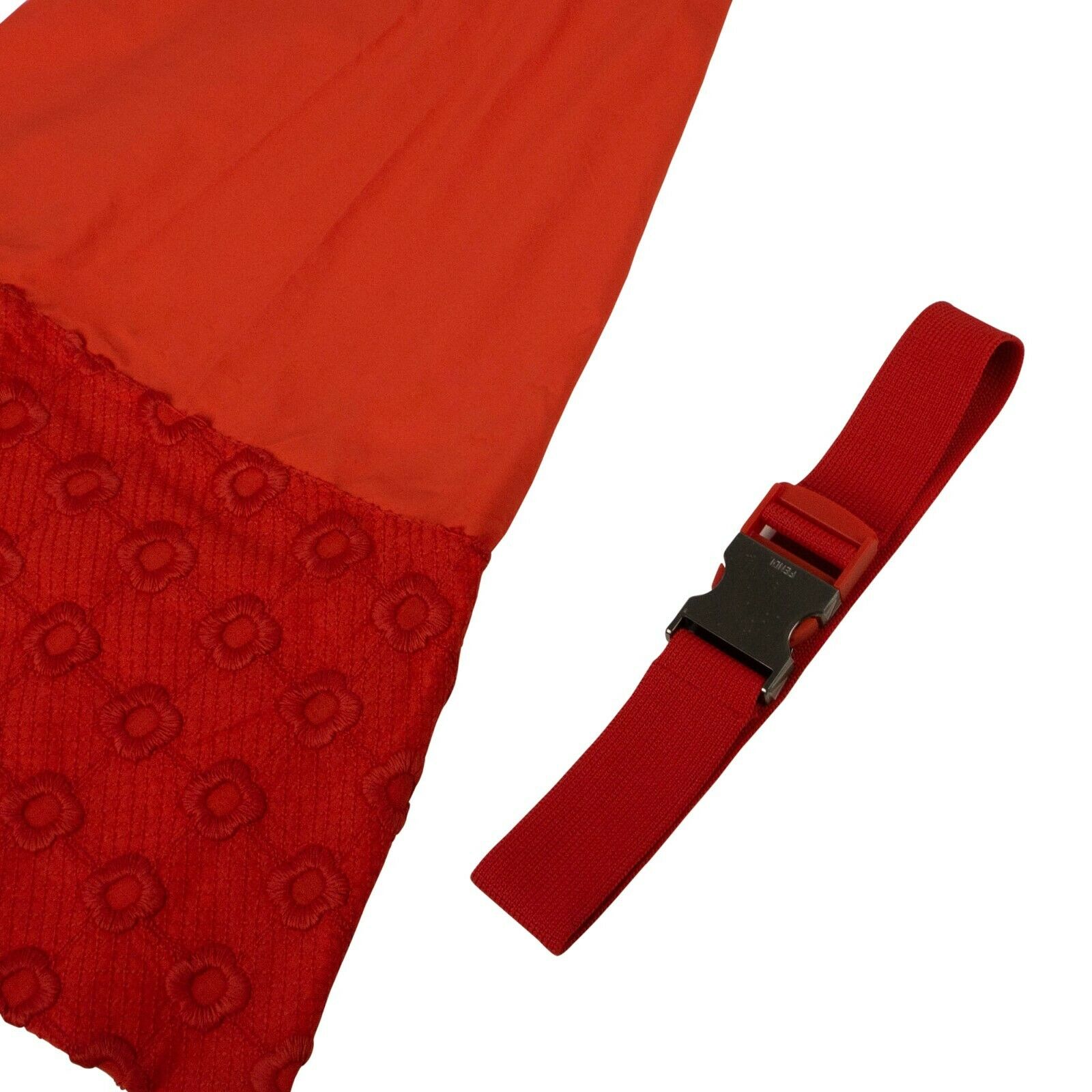 Fendi 'Floral Embroidered' Sleeveless Dress - Orange