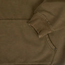 Olive Green Cotton 'Burnout Dyed' Hooded Sweatshirt