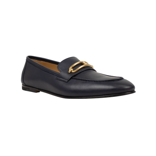 Blue Leather Colette Bleu Indigo Loafers