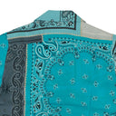 Blue Silk Bandana Print Button Down Shirt