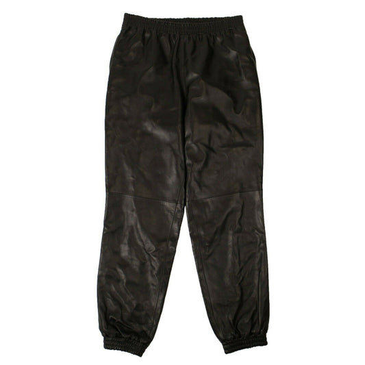 Burberry Leather Long Trousers - Black