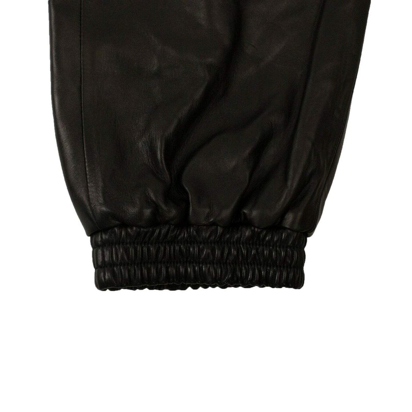 Burberry Leather Long Trousers - Black