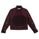 Maroon Denim Moto Jacket