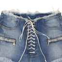 Unravel Project Denim Lace-Up Shorts - Denim