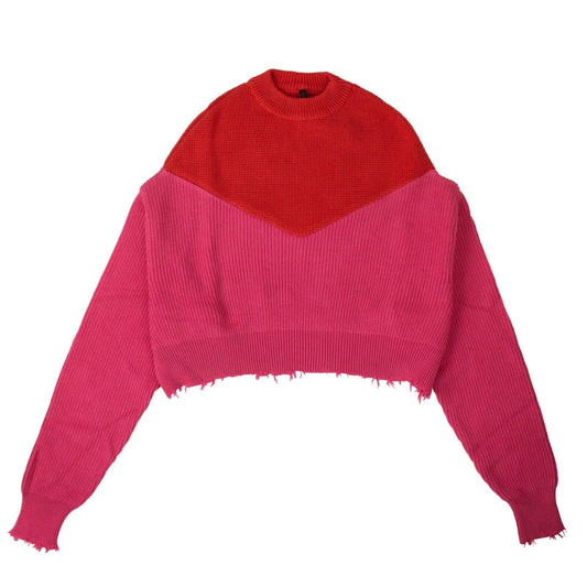 Unravel Project Distressed Hem Sweater - Red/Pink