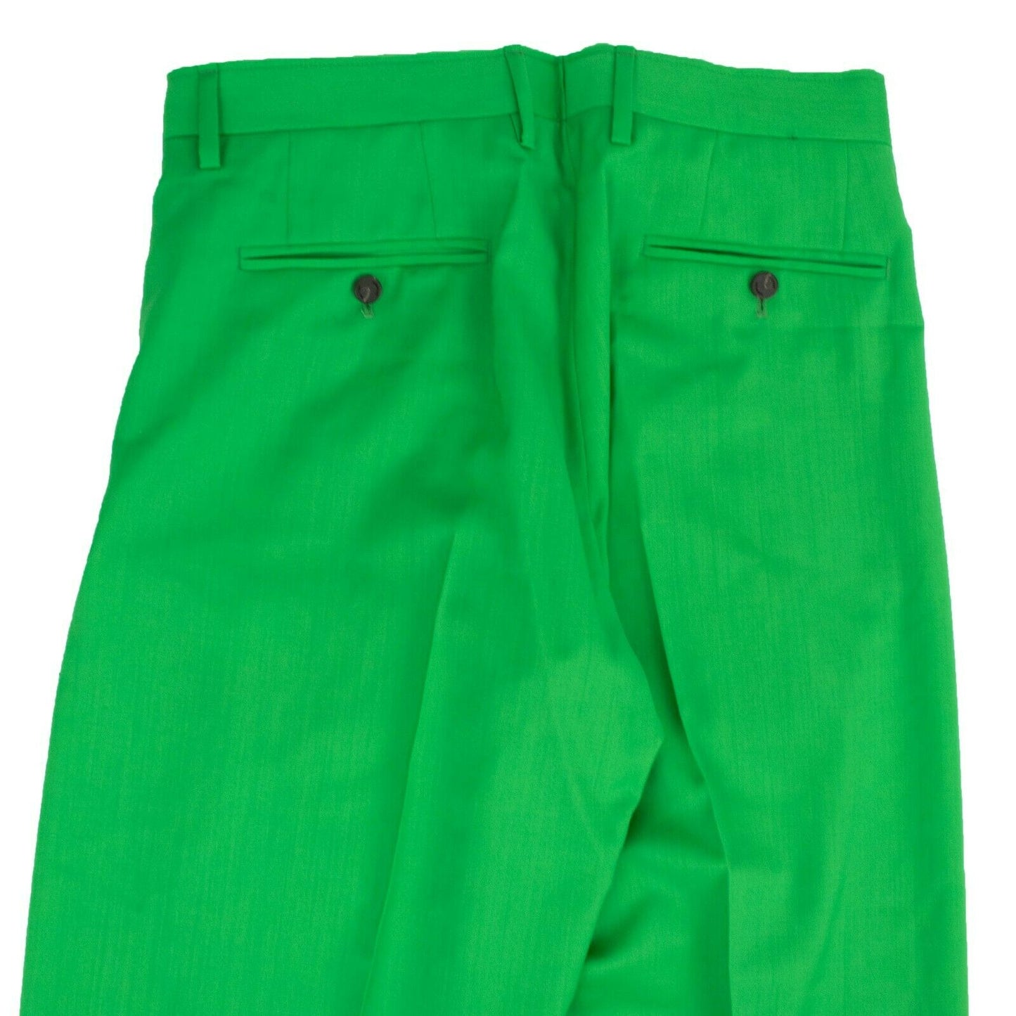 Green Straight-Leg Tailored Pants