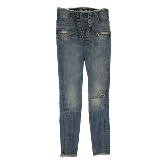 Unravel Project Lace-Up Skinny Jeans - Denim