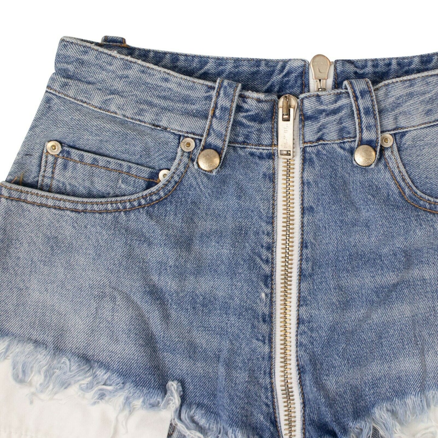 Unravel Project Denim Zipped Shorts - Denim