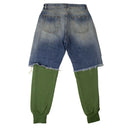 Unravel Project Baggy Jeans With Ribbed Cuff - Denim