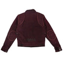 Maroon Denim Moto Jacket