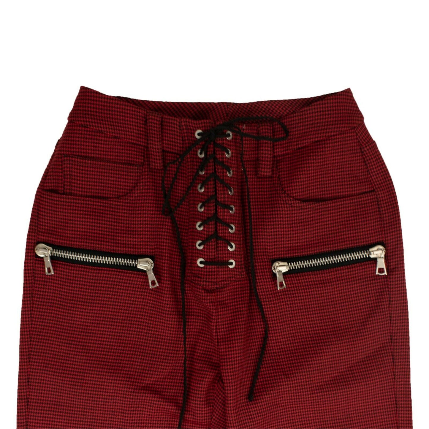 Unravel Project Houndstooth Print Pants - Red