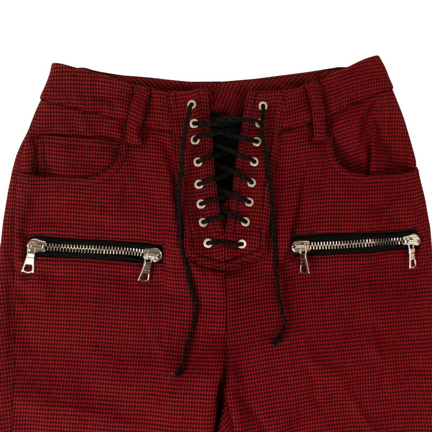 Unravel Project Houndstooth Print Pants - Red