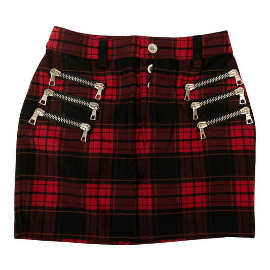 Unravel Project Checked Mini Skirt - Red/Black