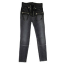 Unravel Project Stonewash Lace Up Skinny Jean Pants - Black