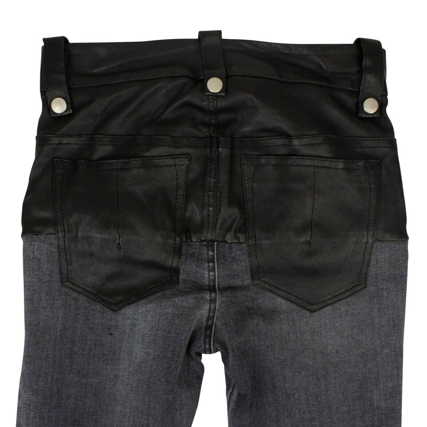 Unravel Project Stonewash Lace Up Skinny Jean Pants - Black