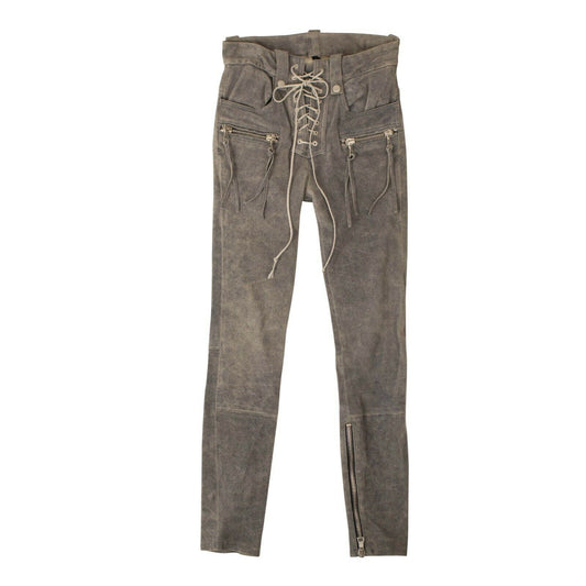 Unravel Project High-Rise Lace Trousers - Gray